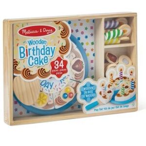 Melissa & Doug Wooden Birthday Cake Set - Multicolored